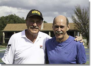 John Newcombe and Roger Cox, John Newcombe Tennis Ranch, New Braunfels, TX